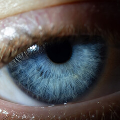 macro photo of human eye