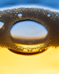 water drops in the glass
