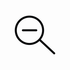 minus magnifying glass icon sign vector