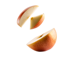a cut apple with a slice missing