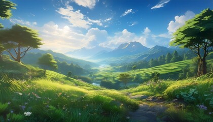 anime nature environment background image