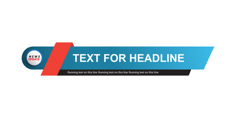 Blue Lower third template for TV banners, bars for live news and sport channels, streaming and broadcasting.
