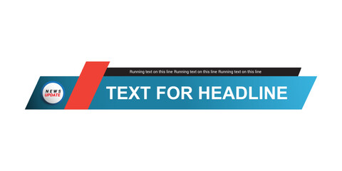 Blue Lower third template for TV banners, bars for live news and sport channels, streaming and broadcasting.