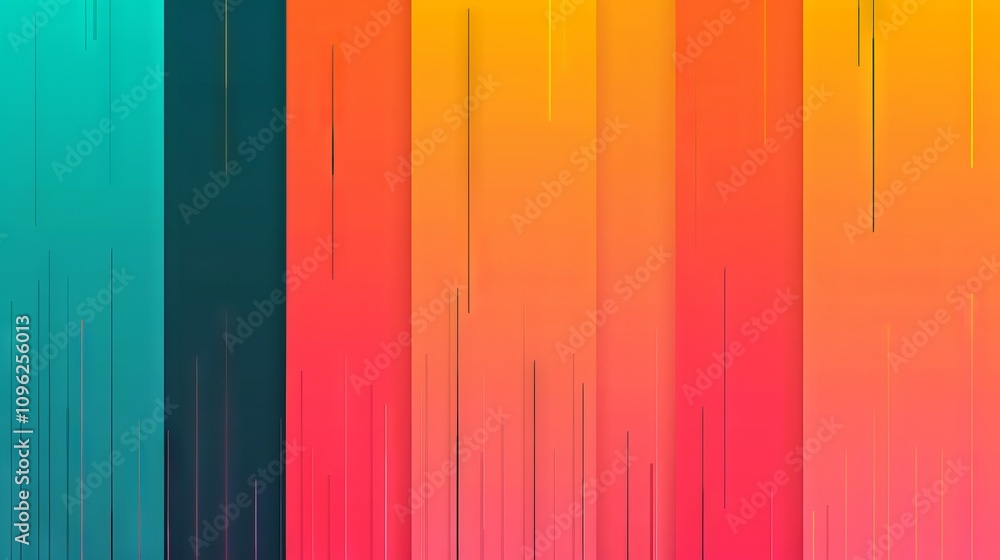 Aufkleber vibrant gradient lines creating a dynamic abstract design.