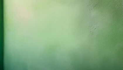 Minimalist cement wall with smooth gradient of soft green tones, textured surface. Close-up.