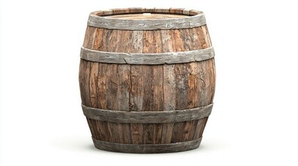 Obraz premium Rustic wooden barrel display crafting event indoor workshop vintage decor close-up view