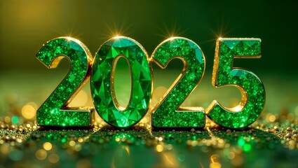 2025 numbers from emerald gemstones on the gold