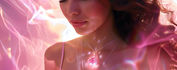Elegant Woman with a Sparkling Enchanted Necklace
