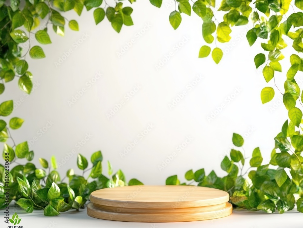 Poster natural greenery backdrop studio setting decorative display calm environment close-up view eco-frien