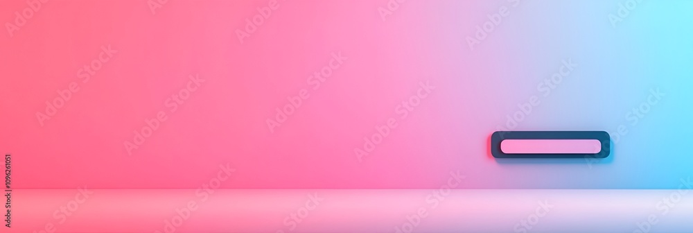 Poster a minimalistic gradient background featuring soft pink and blue tones with a sleek, rectangular elem