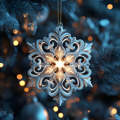  Intricate snowflake Christmas ornament