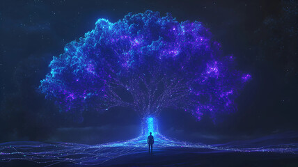 Enchanted Tree with Digital Glow