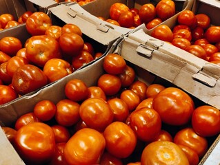 tomatoes in a market