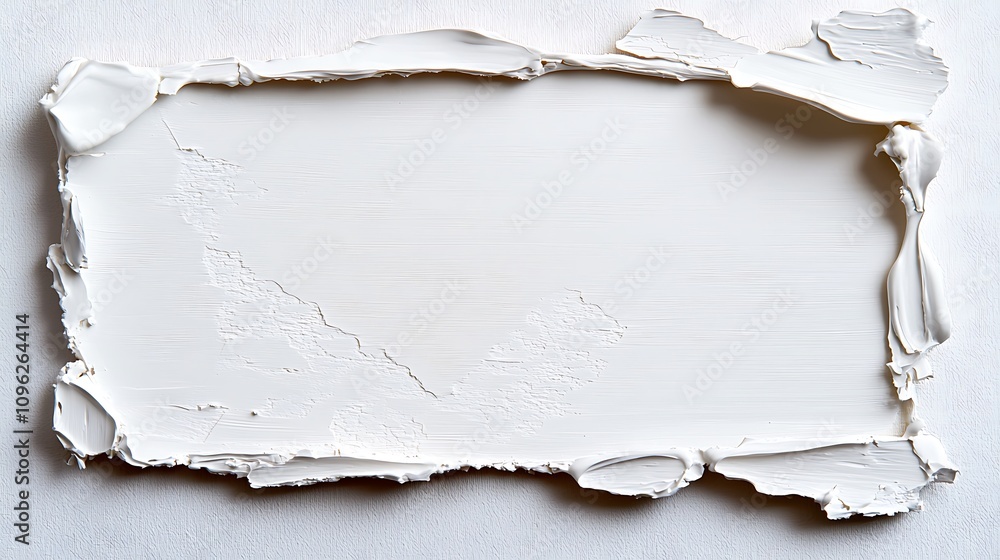 Poster creative close-up of a textured white canvas frame with thick paint edges perfect for art displays o