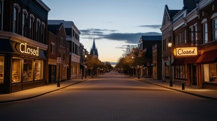 Closed boutique storefront with elegant window display, symbolizing the end of a day and the anticipation of a new beginning