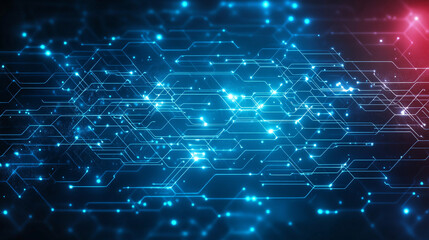 Fototapeta premium Futuristic Abstract Background: Neon Circuit Board Design for Technology-Themed Wallpaper