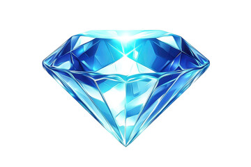 Fototapeta premium A brilliant blue diamond with sharp facets, reflecting light and showcasing its intricate design.