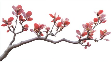 Delicate Red Blossoms on a Branch