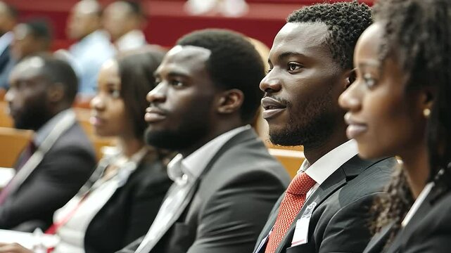Diplomat Engaging in Global Dialogue at Conference