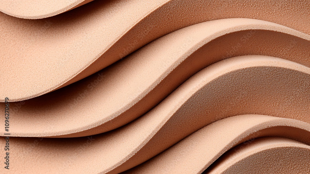Poster smooth and soft wave patterns in warm beige tones for textures and backgrounds, ideal for creative p
