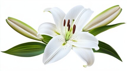 Stunning White Lily in Full Bloom