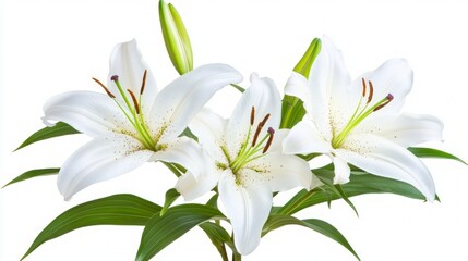 Naklejka premium Stunning White Lily Bouquet: A Perfect Floral Display