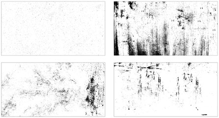 Grunge textures set. Collection of vector overlay, distress. Vector abstract design hand drawn paint brush strokes and stains. Eps 10