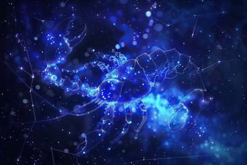 Astrological composition with concept of Scorpio zodiac sign symbol