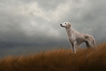 Fototapeta premium Irish Wolfhound in a Field