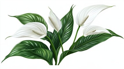 Obraz premium Elegant Peace Lily Illustration