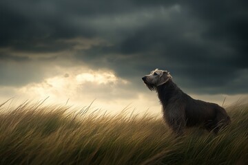 Irish Wolfhound in a Field