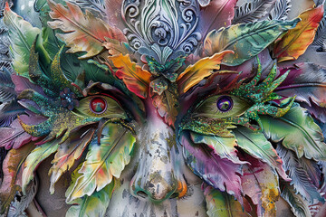 Fototapeta premium Beautiful greeting card with bright holiday composition for happy celebrate mardi gras