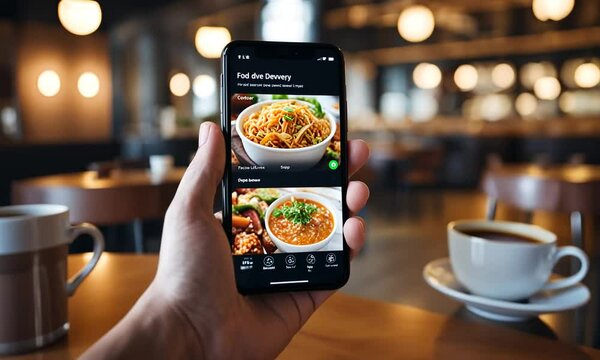 Restaurant menu on mobile.