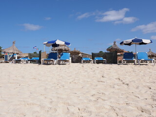 Sunbathing at beach on Atlantic Ocean at Sal island in Cape Verde