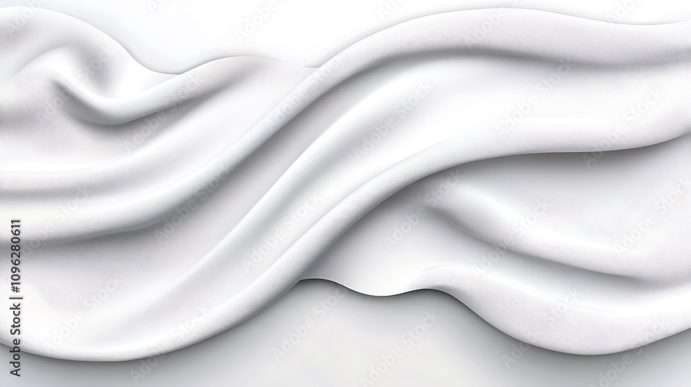 Poster smooth flowing white fabric texture with elegant waves and soft shadows create a minimalist aestheti