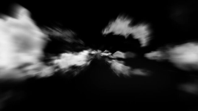 Fly Through High Speed Cloud Journey - Transparent Background Loop