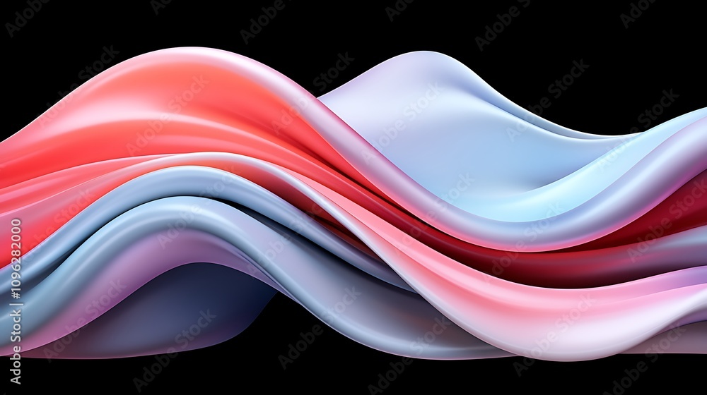 Poster soft flowing waves of gradient color in a seamless abstract design ideal for backgrounds and modern 