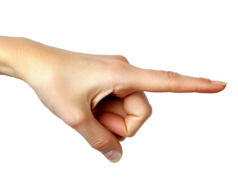 a hand pointing at something
