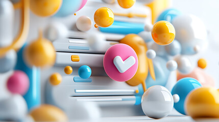 Dynamic application profile registration event in a vibrant digital environment with colorful elements