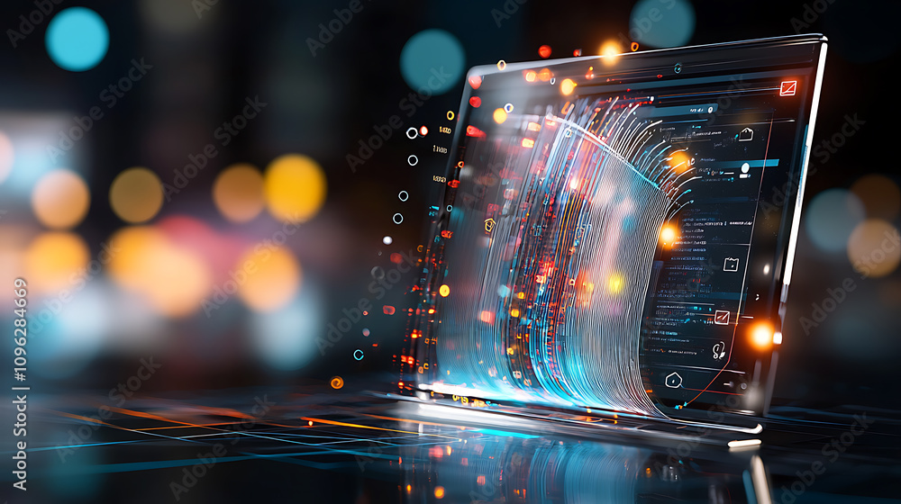 Aufkleber innovative technology application digital profile registration urban environment data visualization 