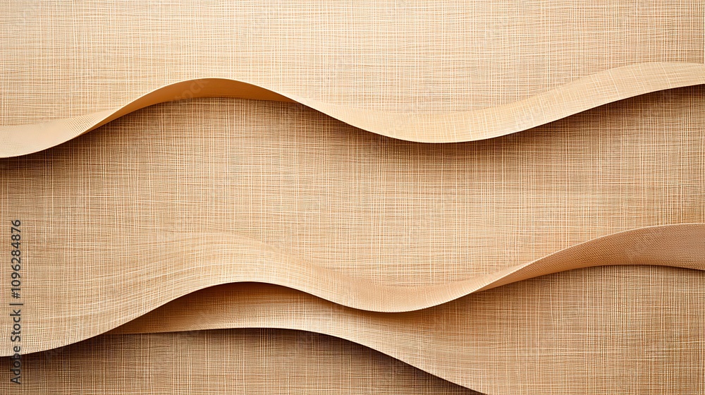 Poster soft curved lines of natural textured material creating a warm and inviting background for elegant d