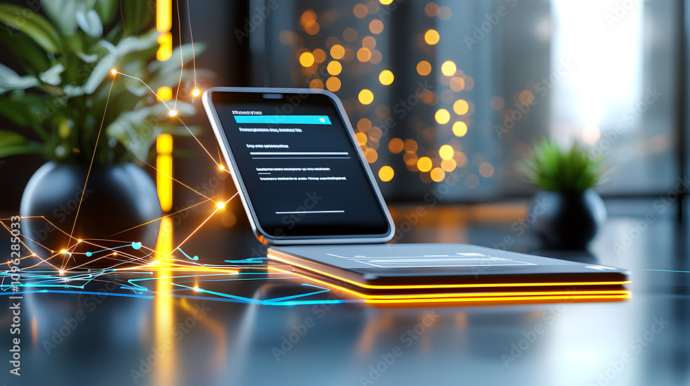 Poster register your application profile for seamless technology integration modern workspace digital devic