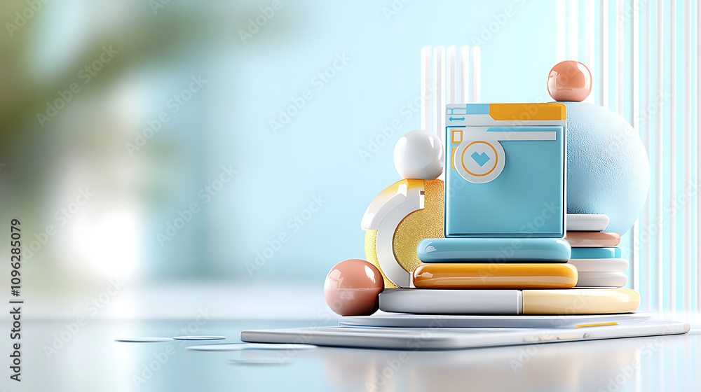 Poster creative application of colorful design elements digital workspace visual art modern environment clo