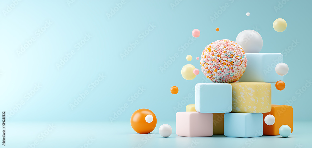 Poster creative application of colorful building blocks for profile registration playful studio setting mod