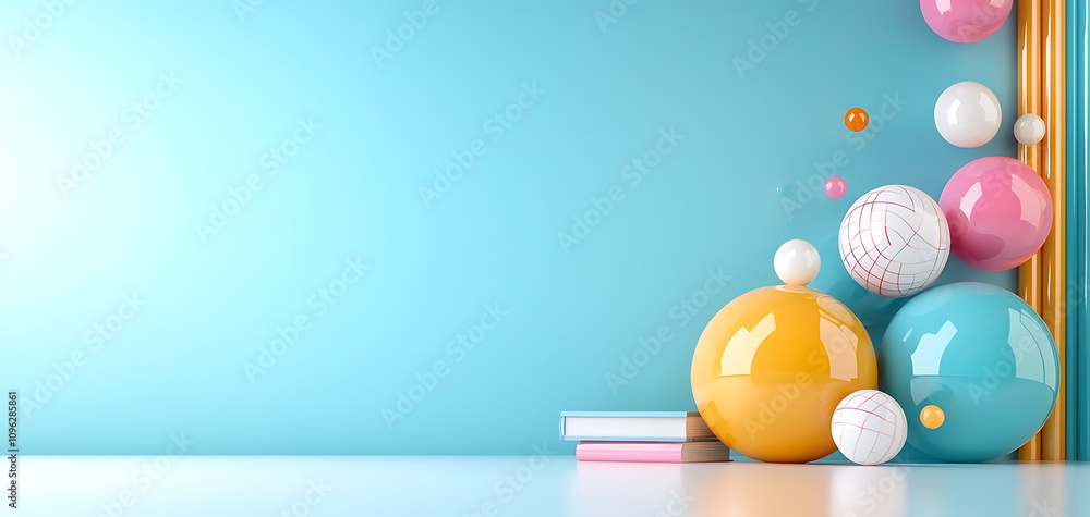 Poster creative application of colorful profile design modern workspace graphic elements bright environment
