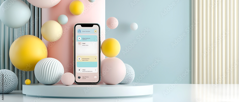 Poster mobile application registration and profile management modern workspace digital interaction minimali