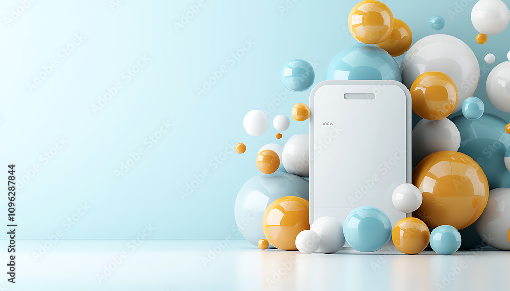 Poster register your application profile innovative mobile setup with colorful design elements minimalist e
