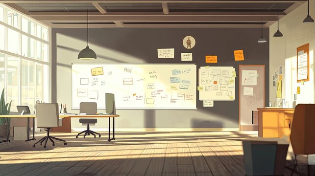 Creative office space modern workplace visual content bright environment inspirational design productivity boost