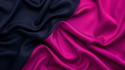 Obraz premium Smooth fabric in black and pink hues.