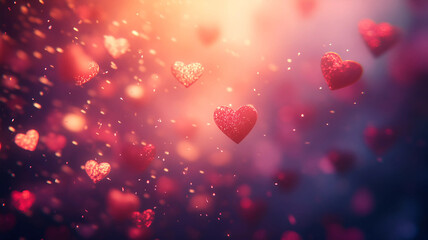 Floating Glitter Hearts